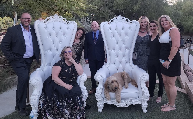 Chaperones take a break from monitoring the fun. 