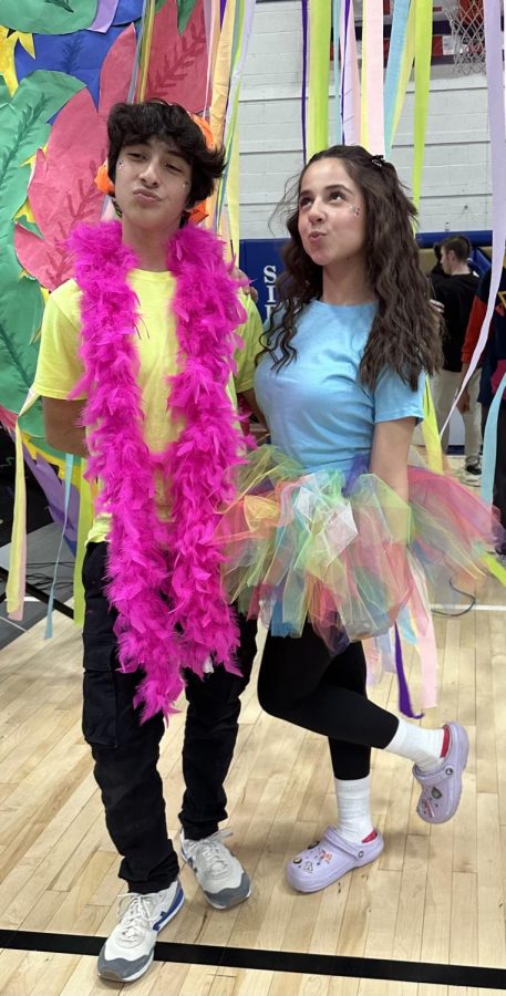 Christian Rebolledo (Left) vice president of the HLSU and Arianna Peña (Right) the Secretary dressed up for Spring Fest hosted by the HLSU