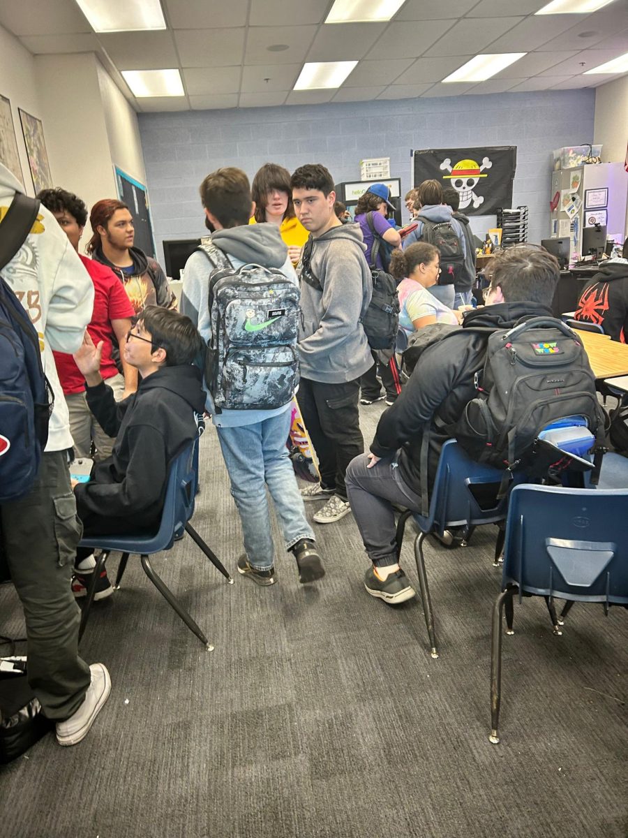 Members of the video game club prepares for their upcoming Super Smash Bros tournament