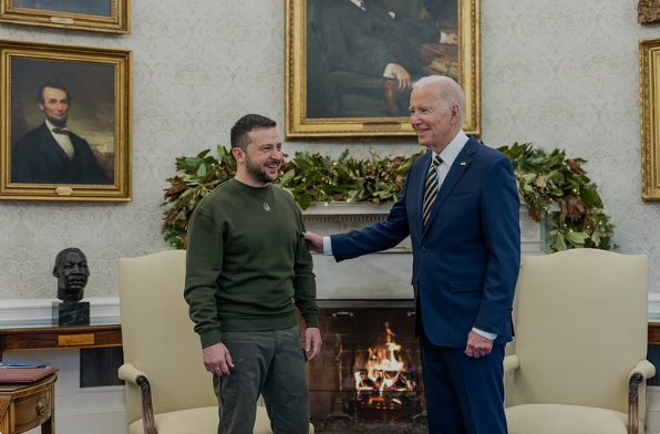 On Dec. 12, 2023, Ukrainian President, Volodymyr Zelensky, and U.S. President, Joe Biden, shake hands in the White House before discussing the terms of the Ukrainian and Russian war.
Credit: rawpixel