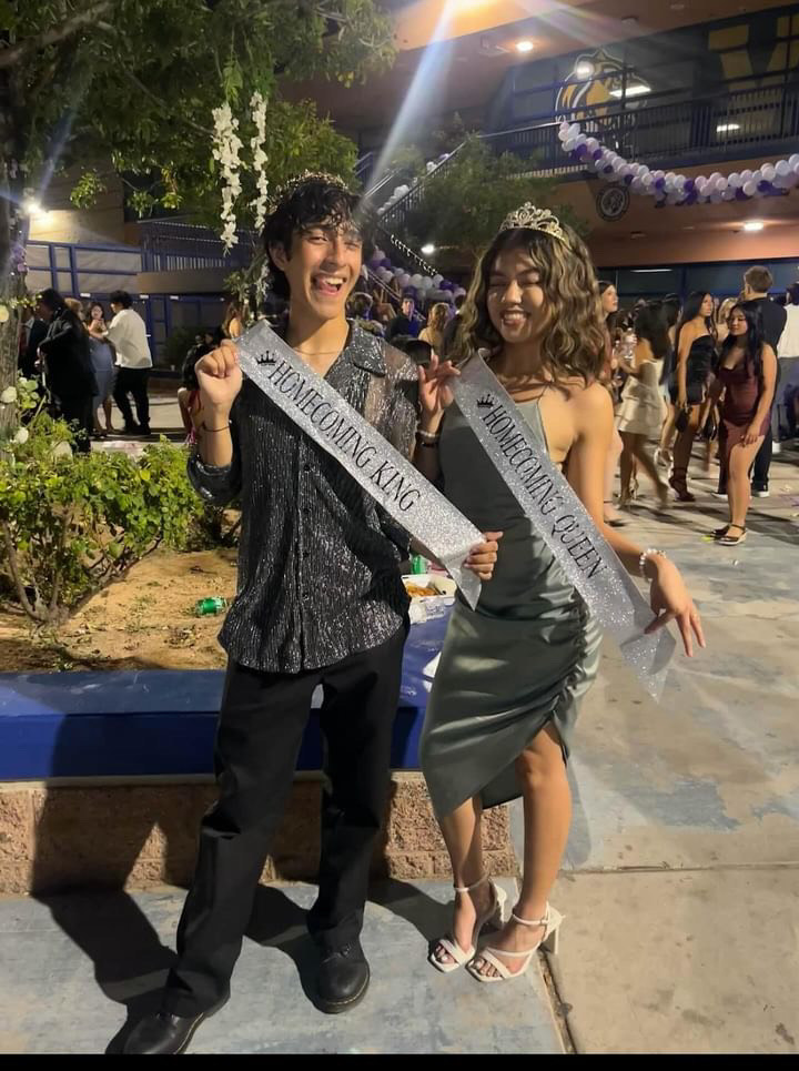 Dancing into the spotlight, Synergy members, Christian Rebolledo (12) and Francine Andrion (12), are crowned Homecoming Kind and Queen, making Homecoming a truly unforgettable night for the both of them.