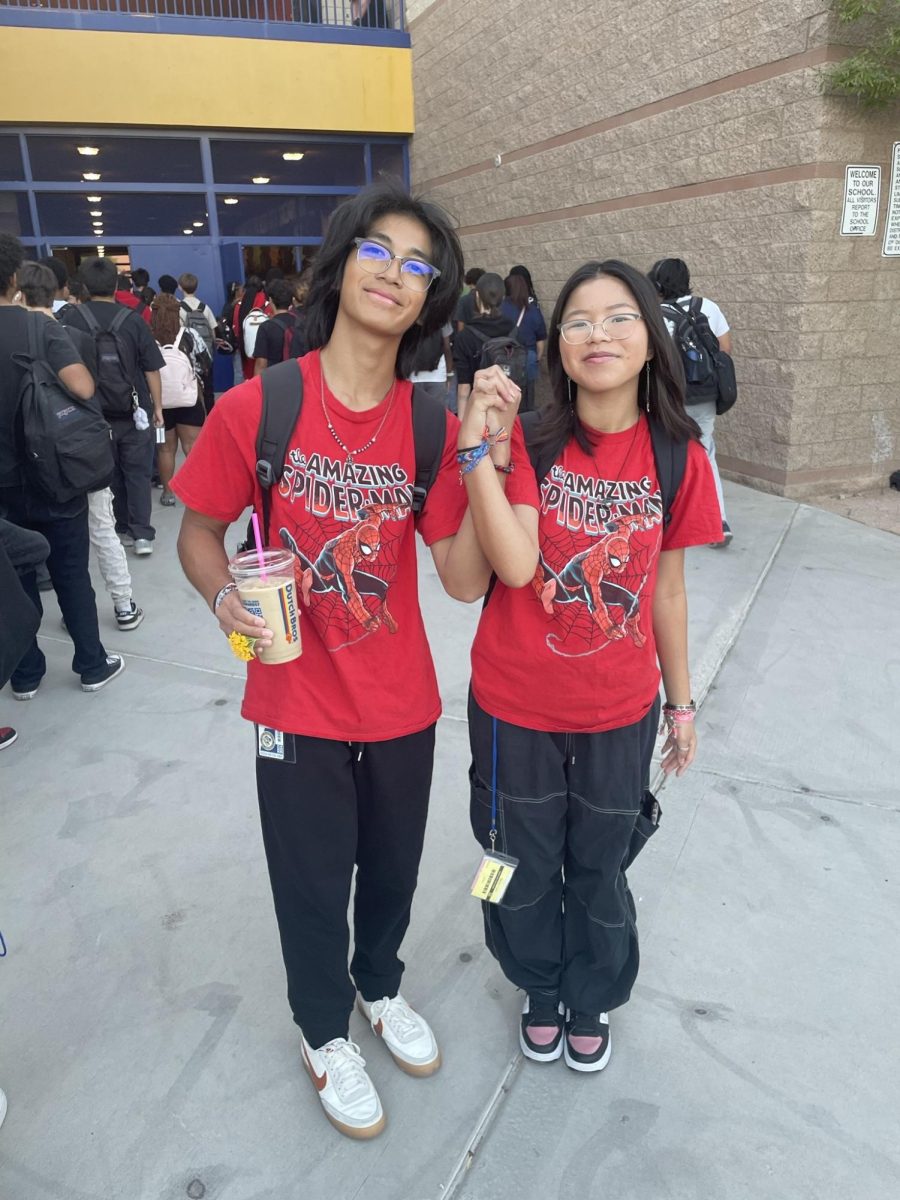 Spot the difference! Garrick Tabernilla (11) and Lana Nguyen (11) brought their A-game to twin day with perfectly coordinated outfits.