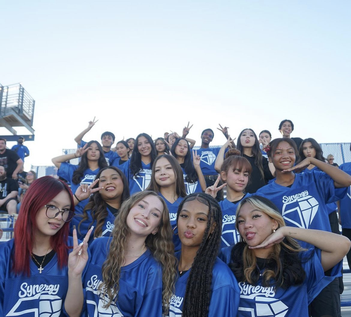 Sierra Vista High School's dance and step team, Synergy, celebrates their last football half time performance of 2024 at the Sierra Vista homecoming football game.