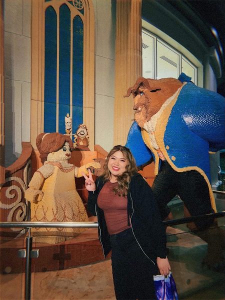 Enjoying some time away from her second year in the classroom, Ms Balon poses with another lover of literature, Belle from "Beauty and the Beast"