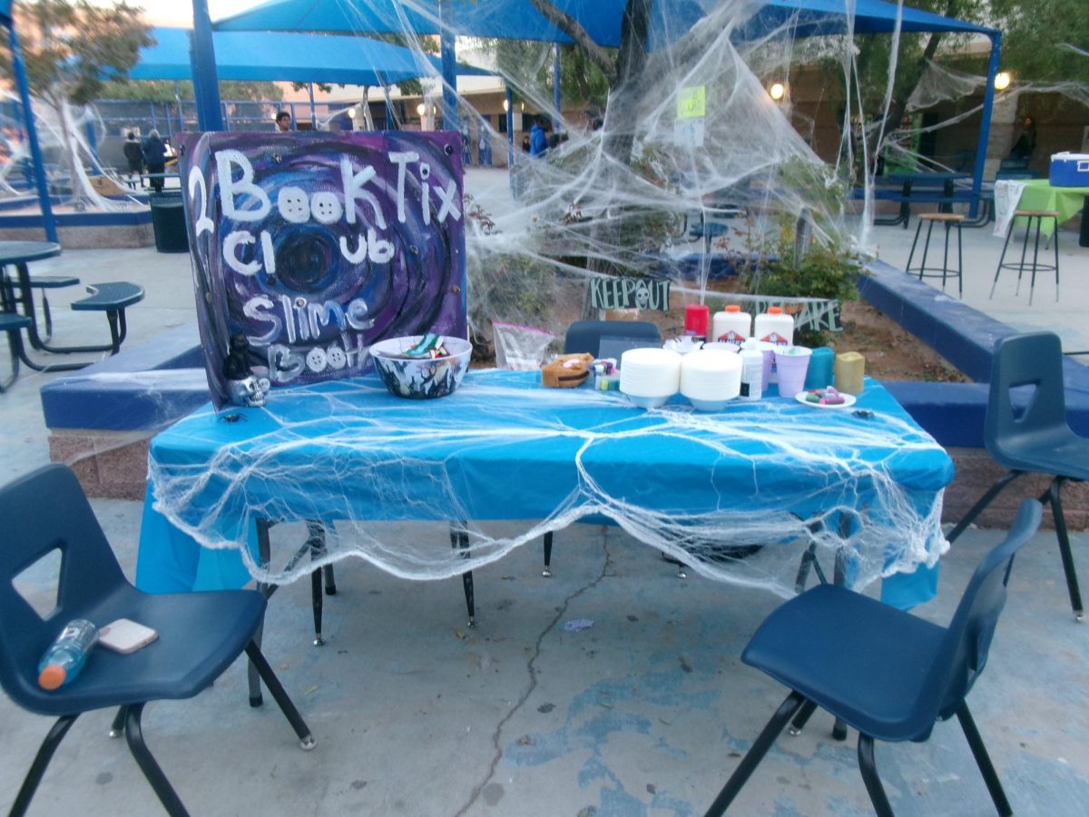 The Book Club’s Slime Booth is fully decorated and ready for Fright Night