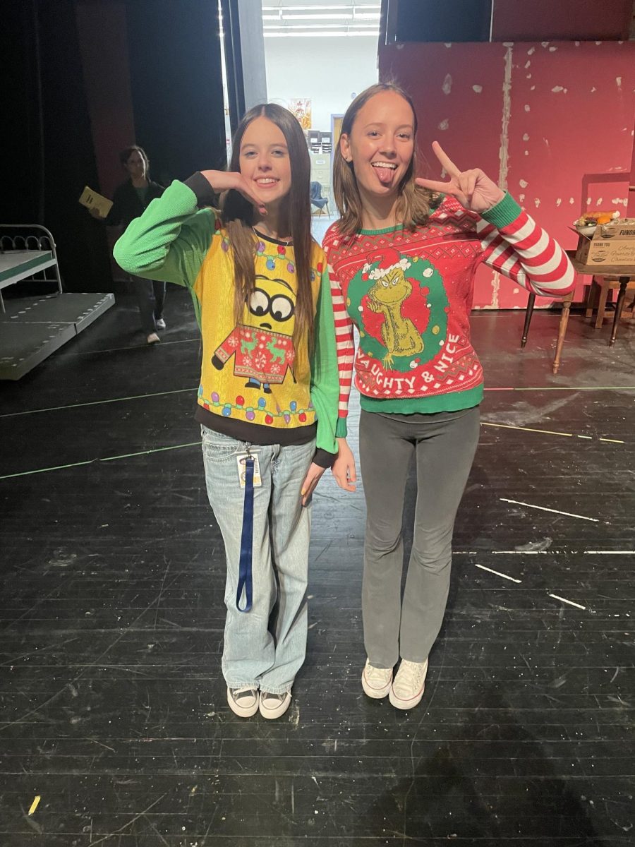 'Tis the season to be jolly! With Santa Claus coming to town, Madelyn Ryder (11) and Kennedy Lunt (11) embrace their holiday spirit, wearing their ugly Christmas sweaters.