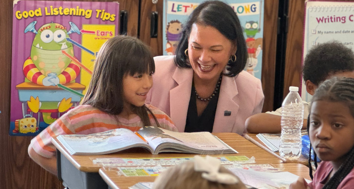 Superintendent Jhone Ebert kicked off her first day by connecting with students and staff during a welcoming visit to Howard Wasden Elementary School.