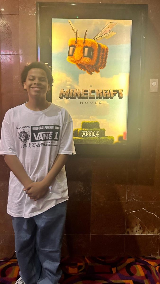 Masen Mitchell (9) on his third trip to the Minecraft movie describes it as "something he could watch over and over again"