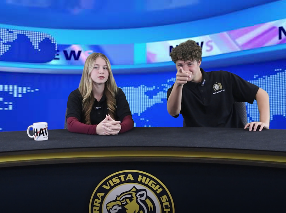 Concluding the December 12 broadcast, Ava Garcia (11) and Ashton Vega (10) end with the signature line, “produced by students, for students.”