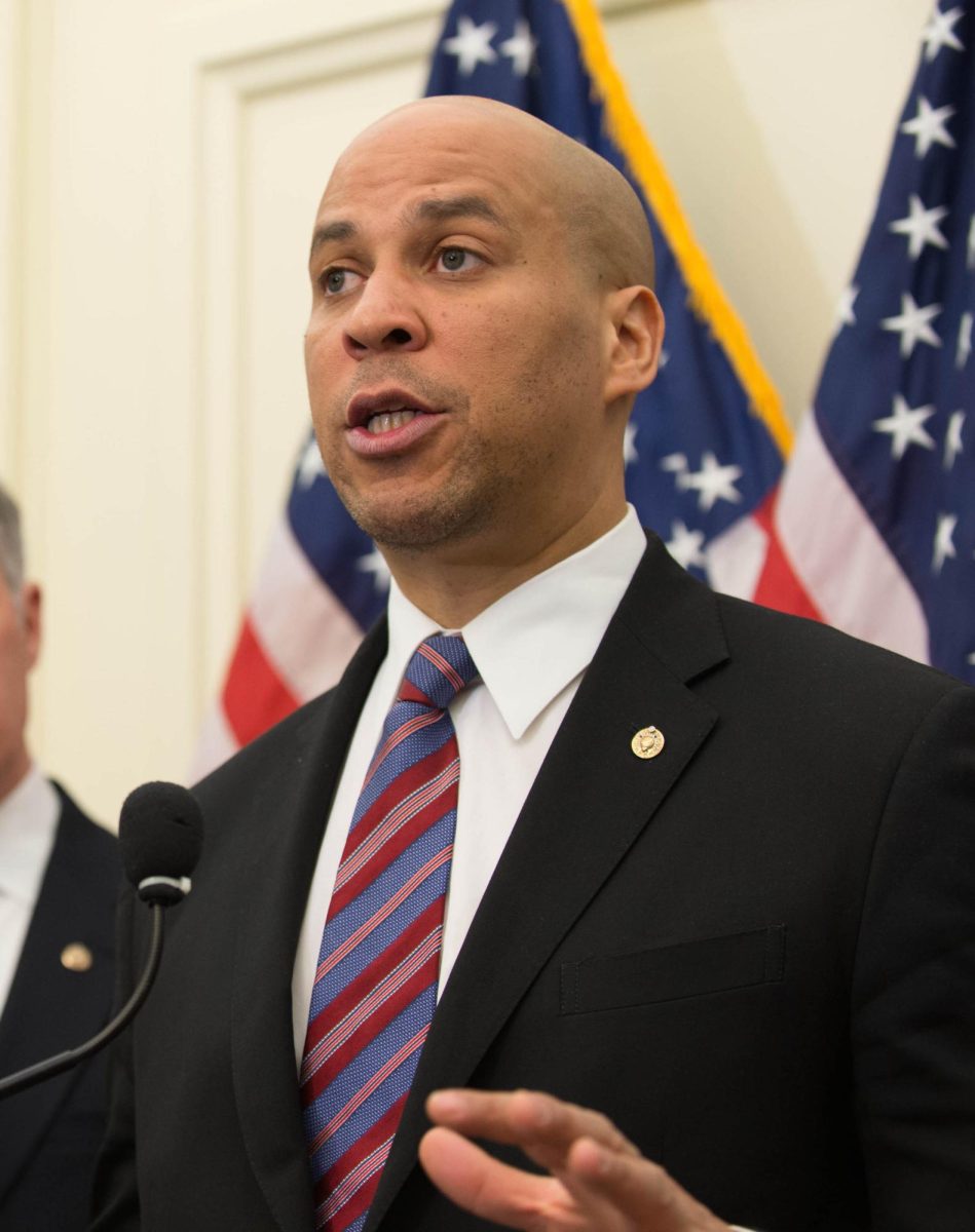 Cory Booker, the first African-American U.S. Senator from New Jersey, fights for a raise in the minimum wage on the floor of the U.S. Senate in Washington, D.C. https://commons.wikimedia.org/wiki/File:Cory_Booker_Senate.jpg