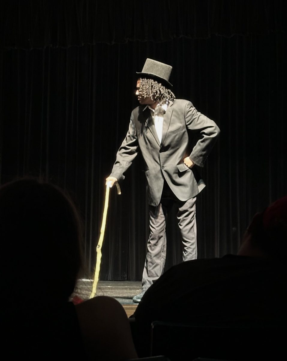  Merrick De Jesus (10) uses confident and physical comedy movements to deliver a well performed performance to the audience at Winter Comedy Night.