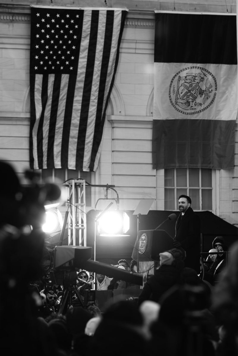 
On January 1, 2026, Zohran Mamdani became the official mayor of New York City during his inauguration at City Hall. "Zohran Mamdani Inauguration" by Nrbelex is licensed under CC BY 4.0. To view a copy of this license, visit https://creativecommons.org/licenses/by/4.0/?ref=openverse. this submission is less pixel-ly