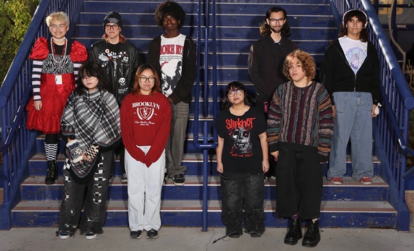 Note: Names are not organized by Rows: Madelyn Acosta, Ciamara Castaneda, Han Truong, Dan Delhorno, Sophia Franziska Moore, Khayden Clark, Bernilandys Cardenas gather for Club Picture Day